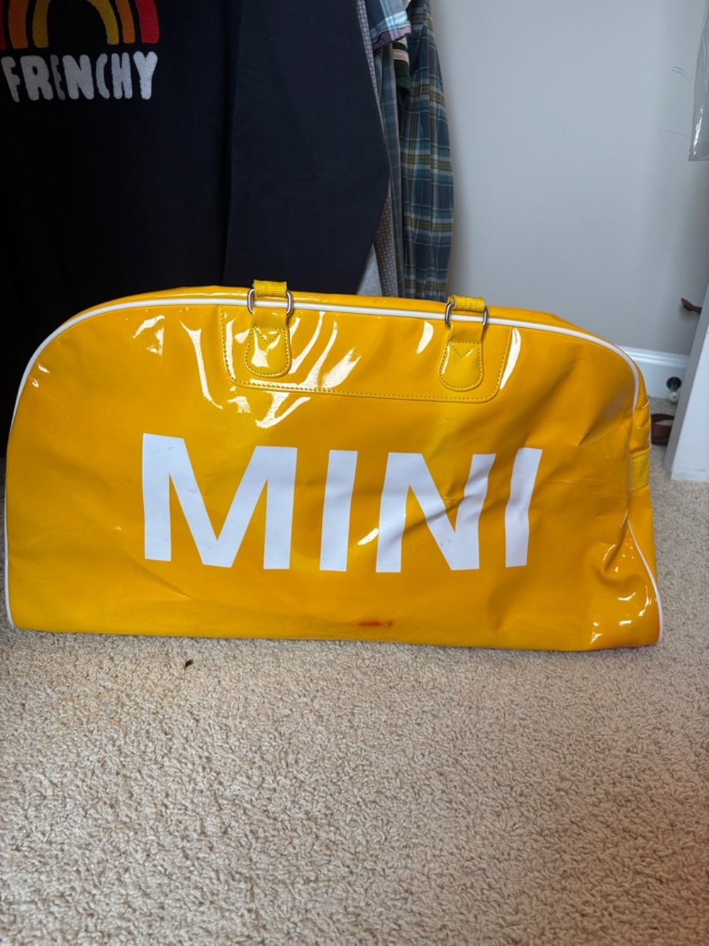 Yellow Patent Travel Bag